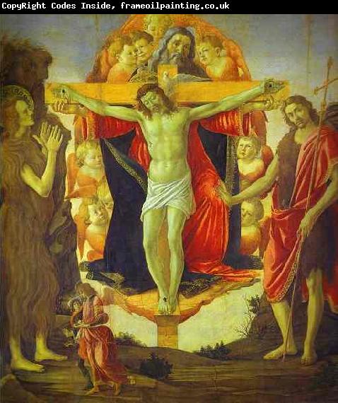 Sandro Botticelli Holy Trinity with Mary Magdalene St. John the Baptist and Tobias and the Angel